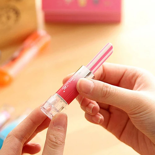 1 шт. цветной милый резиновый ластик в форме губной помады канцелярские