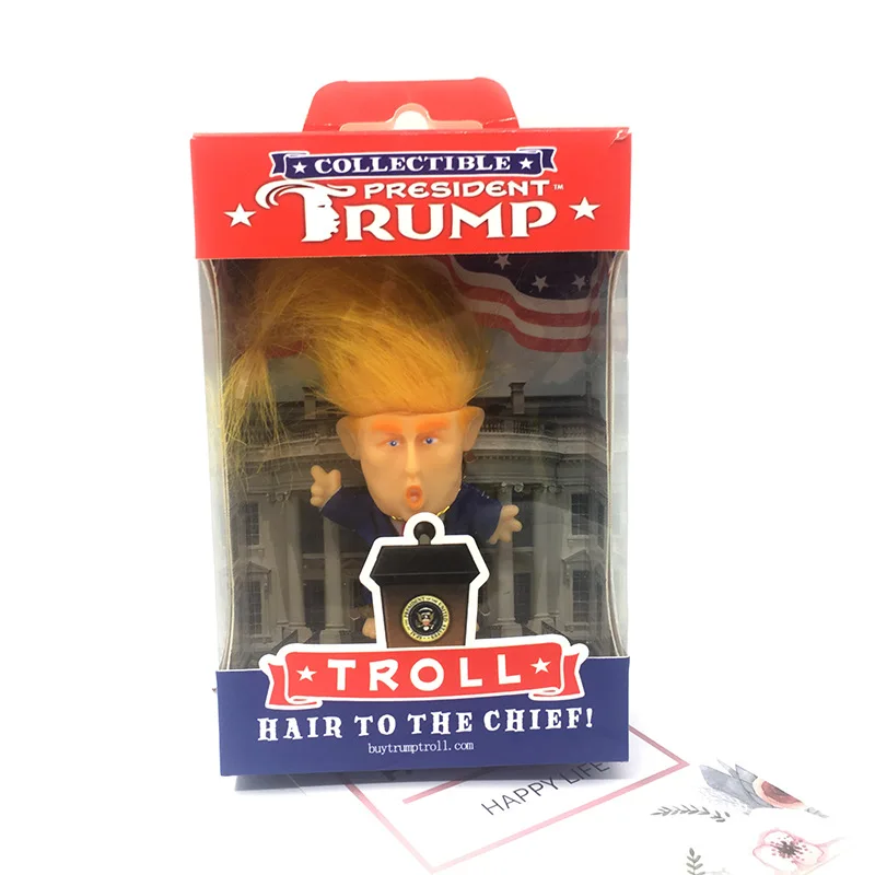 Моделирование Дональд Трамп костюм куклы 6 см Смешные длинные волосы президент