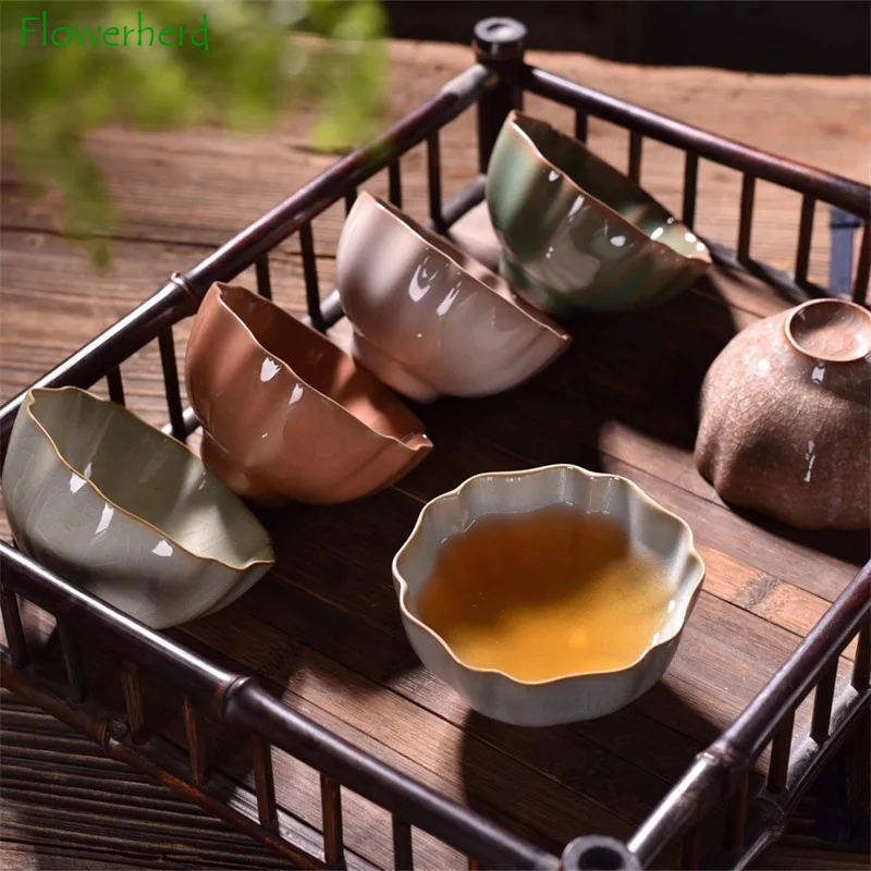 Керамическая чайная чашка с ледяной трещиной для чая из искусственной кожи в