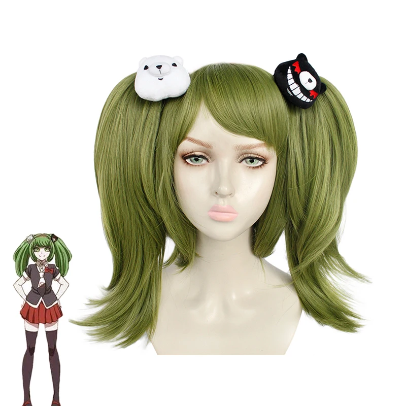 Danganronpa сладость монака &quotконский хвост парик с медведем Головные уборы Косплэй