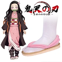 cosplay anime demon slayer shoes costume accessory kamado nezuko clogs kimono flip flops kimetsu no yaiba geta slippers shoes