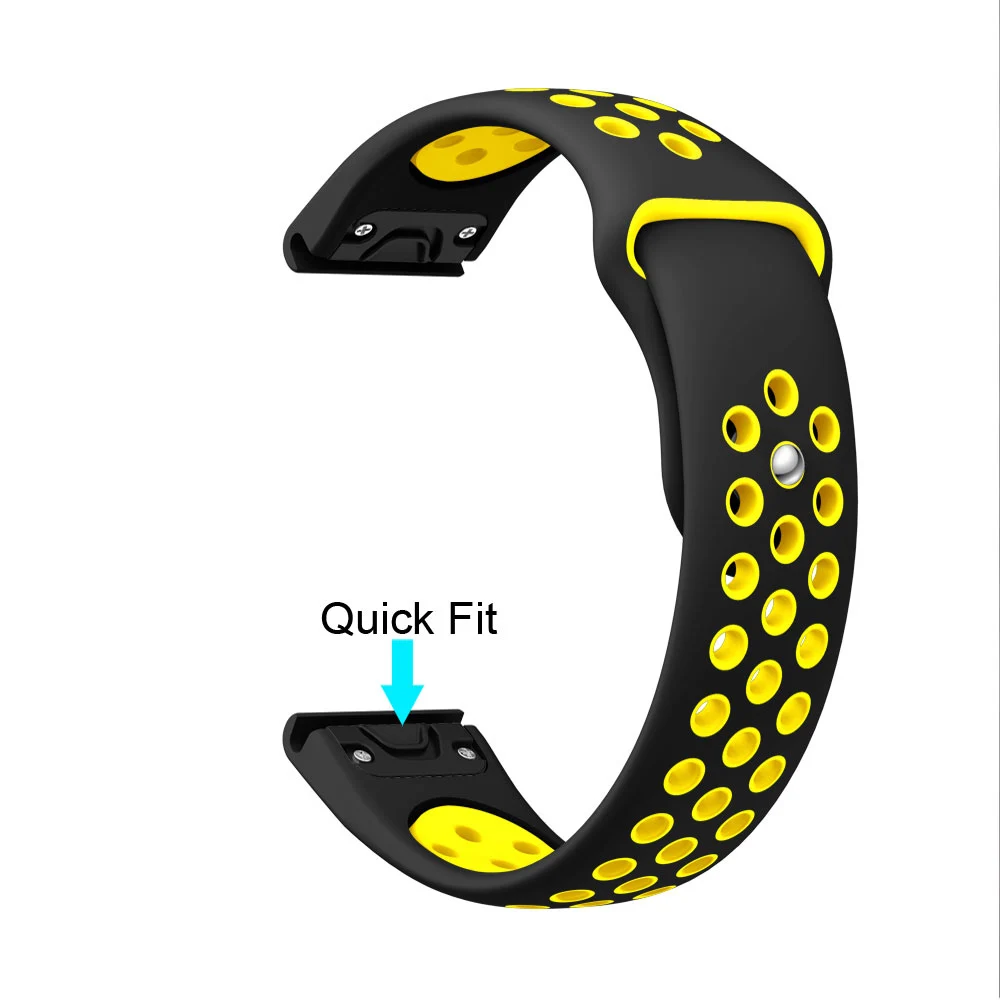 Black yellow 22 мм Quick release band для Garmin Fenix 5/5Plus классический ремень для Garmin Forerunner 935/Instinct/Quatix 5 Смарт часы браслет - Цвет ремешка: Black yellow