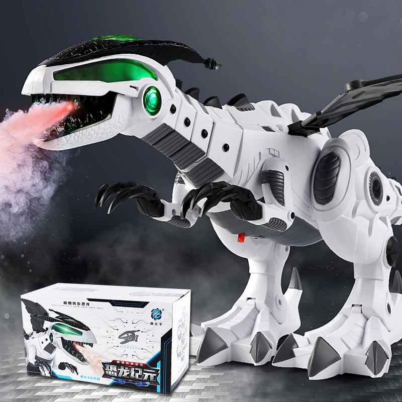 

QWZ новые большие динозавры игрушки для детей Белый Спрей Электрический динозавр животное Робот Модель механические птерозавры для детей по...