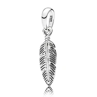925 sterling silver charm creative dream catching feather pendant fit pandora women bracelet necklace diy jewelry