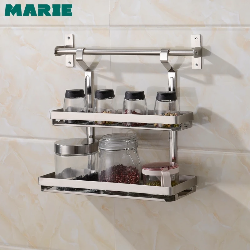 Двухслойная полка для ванной металлическая корзина хранения косметики с