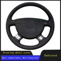 diy car steering wheel cover braid wearable genuine leather for chevrolet lova 2006 2010 for buick excelle daewoo gentra