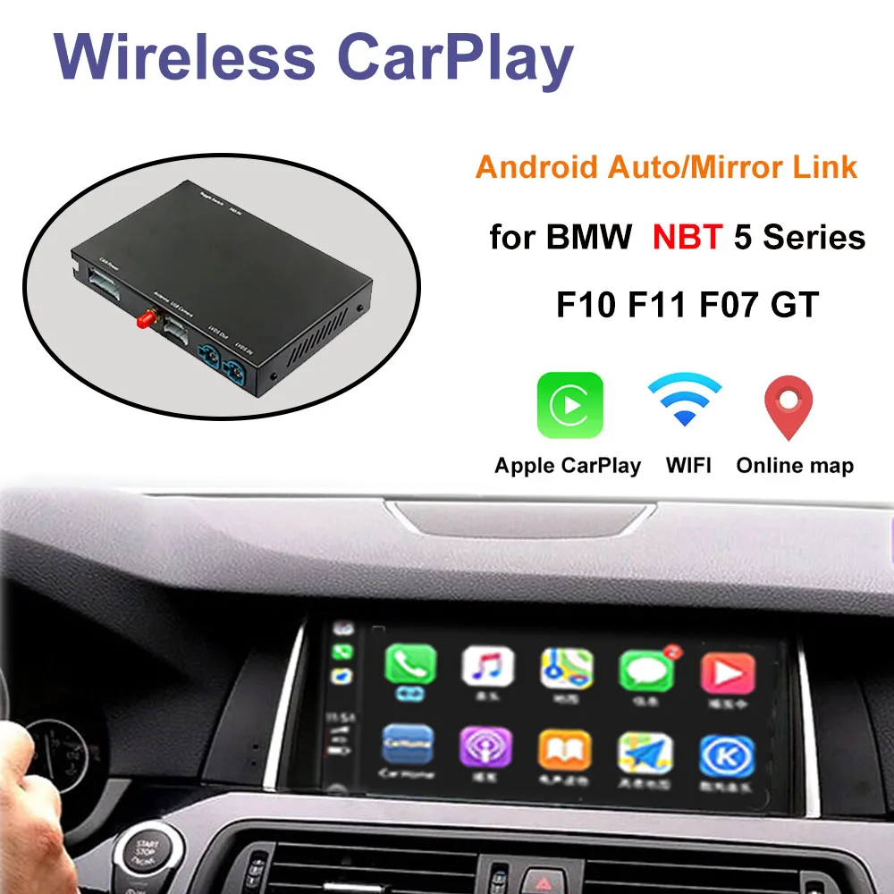 

Wireless CarPlay Android Auto Decoder for BMW NBT 5 Series F10 F11 F07 GT 2013-2016 AirPlay Car Play Function