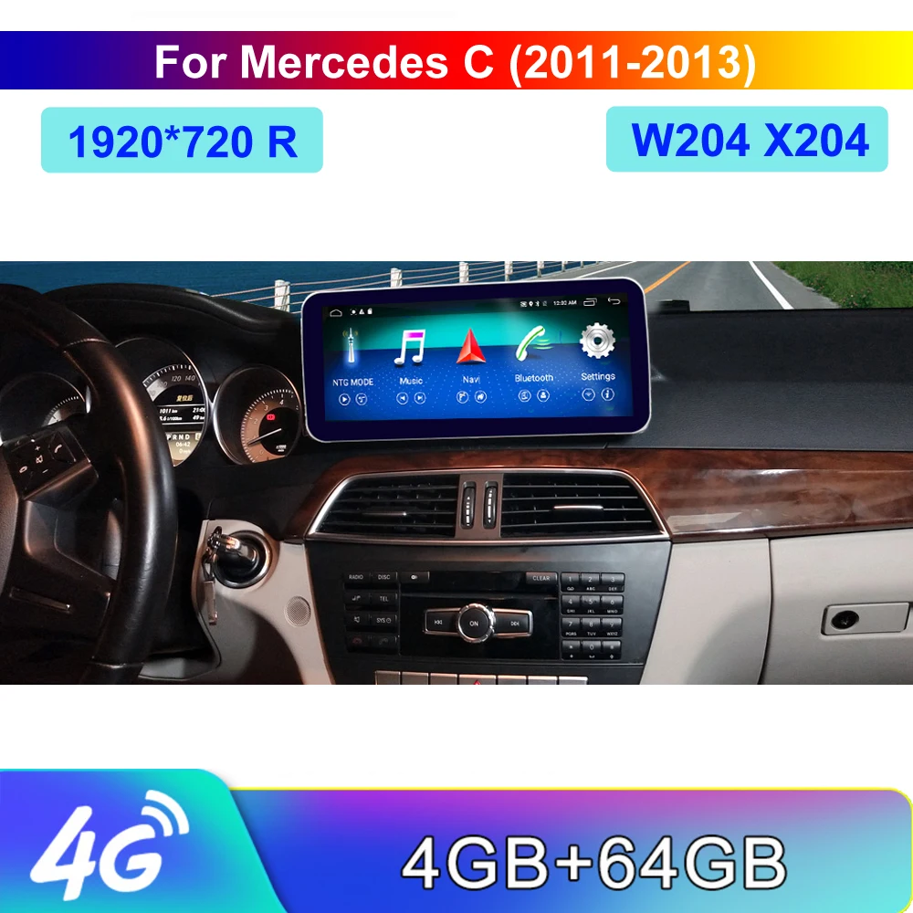 1920*720 разрешение Android экран с gps-навигация радио стерео Bluetooth для Mercedes Benz C W204 2008-2010