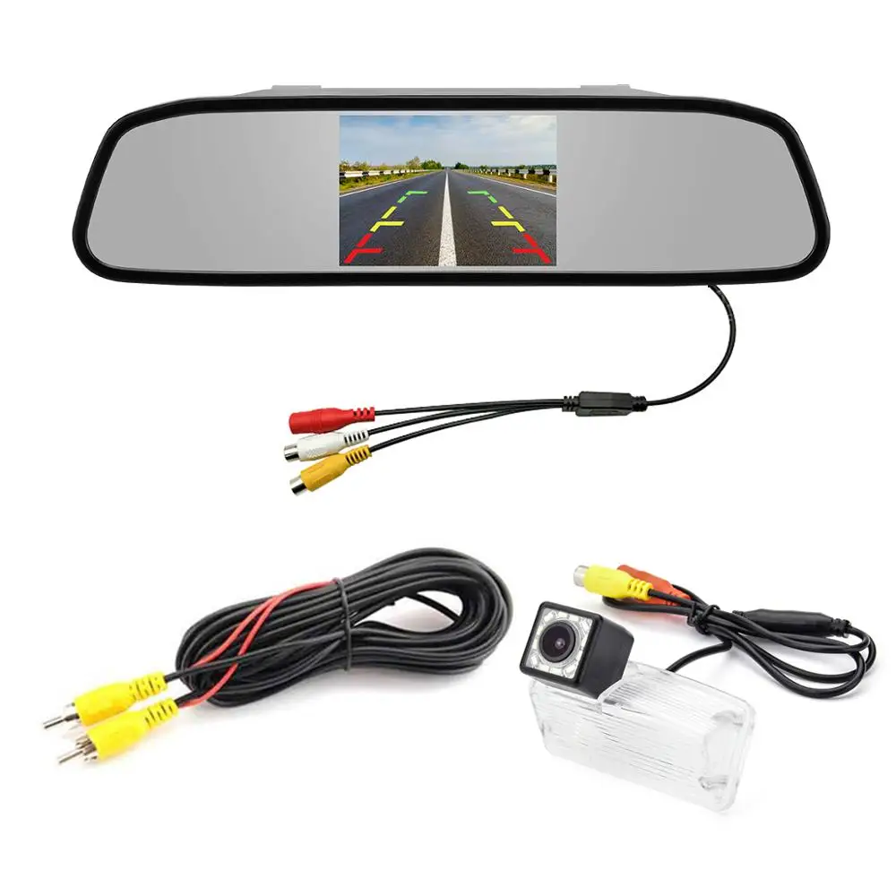 Автомобильный зеркальный TFT-монитор 4 3 дюйма и светодиодная камера заднего вида с