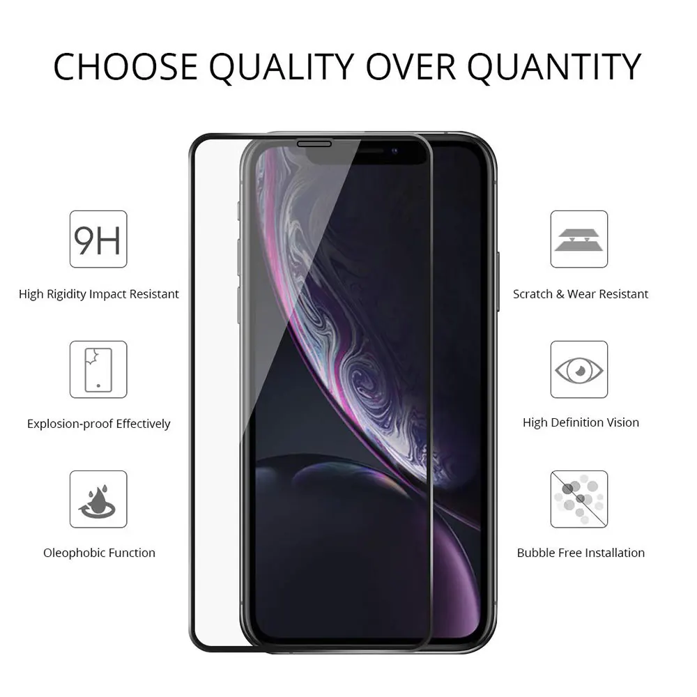 9H 3D полное покрытие на закаленное стекло для iPhone XR X XS Max 7 Plus 8 6 6S 11 Pro защитное стекло защитная пленка для экрана verre tremp