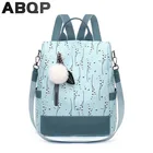 Школьный рюкзак ABQP из ткани Оксфорд для женщин, нейлоновый школьный рюкзак с принтом Антивор для девочек, рюкзак для колледжа, сумки для девочек