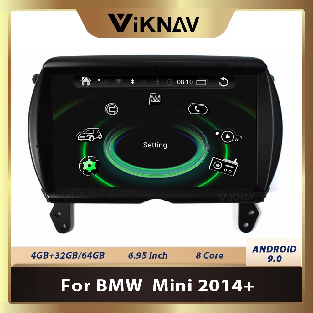 Автомагнитола на Android 9 0 DVD мультимедийный плеер для BMW Mini 2014 + NBT GPS навигация Wi Fi FM