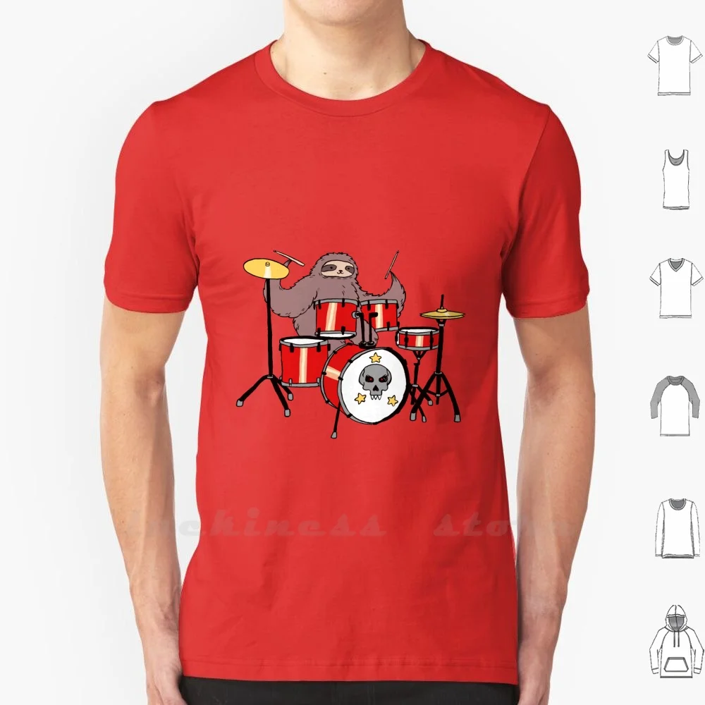 

Drum Set Sloth T Shirt 6xl Cotton Cool Tee Sloth Sloths Animal Animals Drum Drummer Drummers Drums Drumming Drumset Drum Set