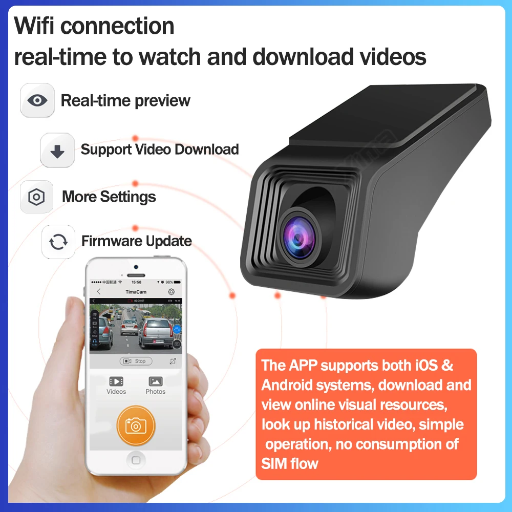 XIMA Car Recorders DVR Camera HD 1080P Video Recorder WIFI/USB Dashcam Dash Cam registrar Spuer Night Vision For Radio | Автомобили и