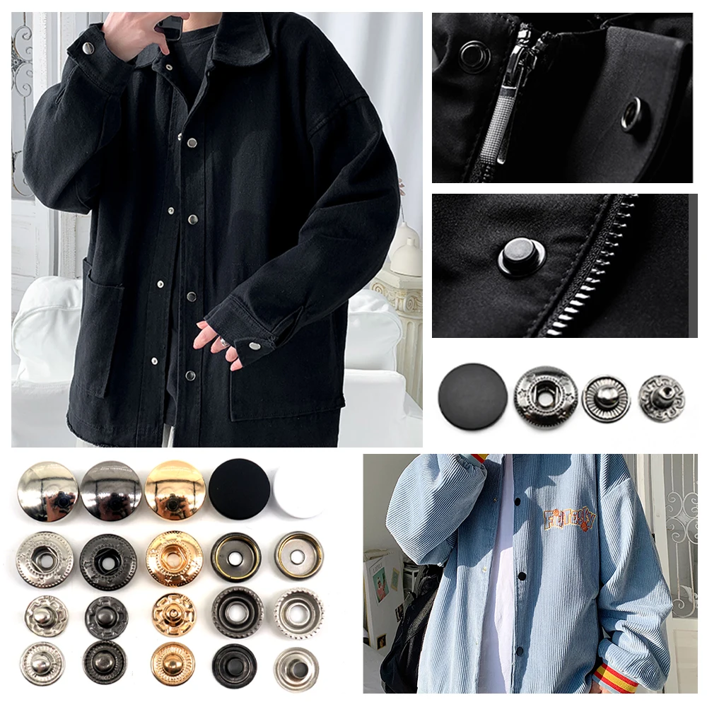 30 комплектов металлические застежки-кнопки из цинкового сплава для шитья кожи