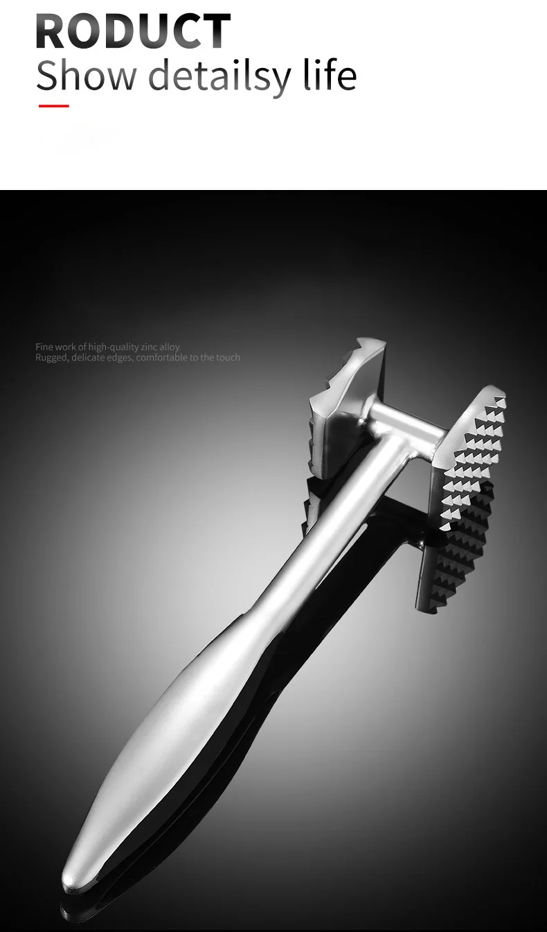 

Anjielosmart Portable Loose Meat Hammer With Handle Zinc Alloy Pork Chop Steak Meat Hammer Creative Kitchen Meat Tools