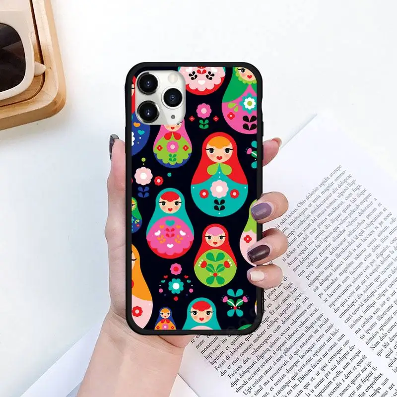 

Matryoshka Russian Colorful Pattern Phone Case for iPhone 11 12 mini pro XS MAX 8 7 6 6S Plus X 5S SE 2020 XR Luxury brand funda