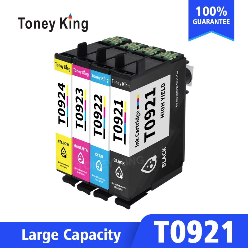 

4 PCS Full Ink Cartridges for Epson Stylus T26 T27 TX106 TX109 TX110 TX117 TX119 CX4300 C91 Printer with Chip T0921 92N