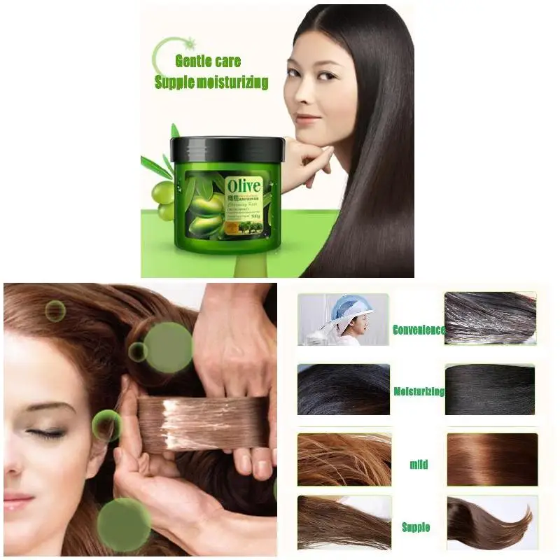 

Olive Hair Mask Nourishing Care Conditioner Moisturizing Deep Repair Hair Split Dry ZGOOD