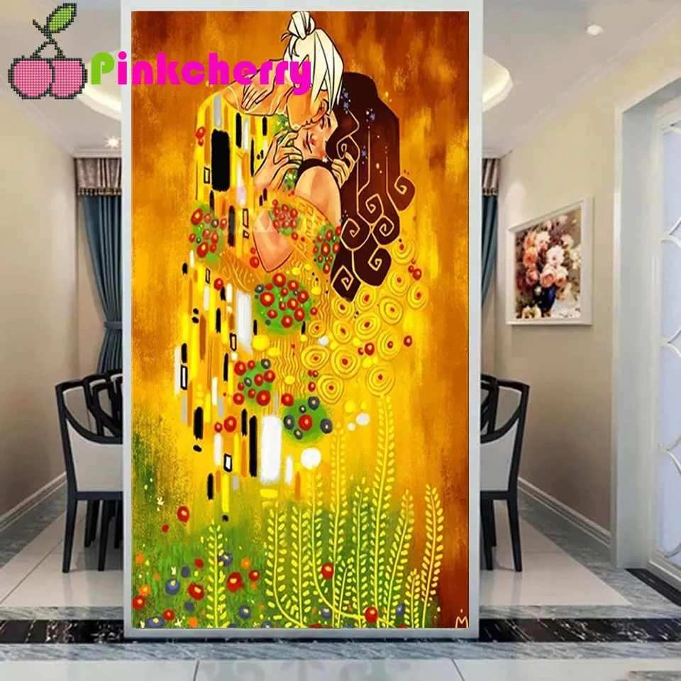 Набор для алмазной вышивки крестиком Gustav Klimt lover kiss 5d diy квадратные круглые наборы