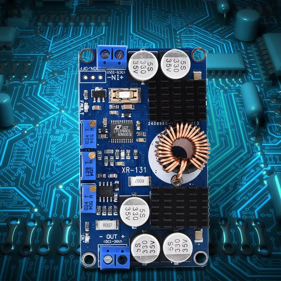 Автоматический понижающий регулятор напряжения постоянного тока 5-32 В до 1-30 в 10 А