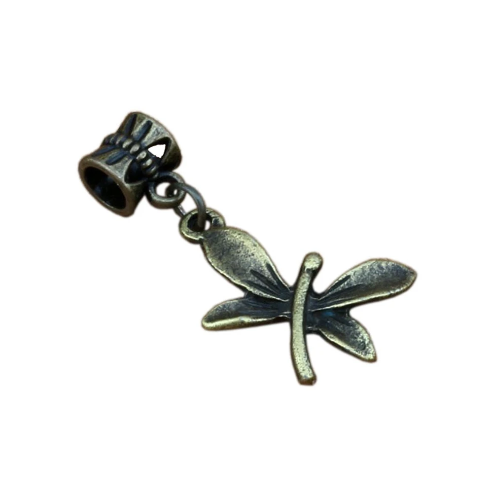 100 шт. Висячие античные бронзовые стрекозы сплав амулеты большая дыра бусины