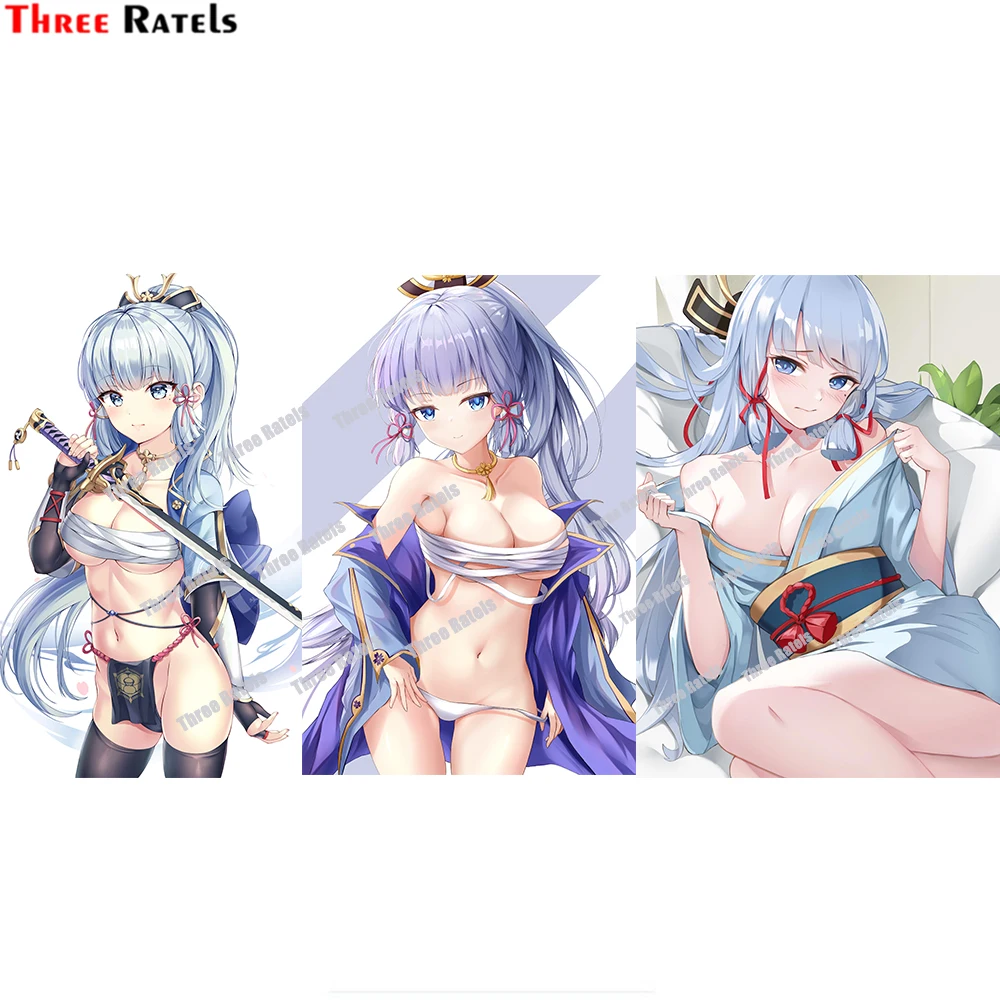 

Три Ratels D327 Аниме игра Kamisato Ayaka Genshin Impact для Yamaha мотоциклетные наклейки виниловый материал водонепроницаемые наклейки