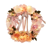 door wall ornament home garden decoration valentines day wreath fake rose pink pvc wedding party supplies artificial flowers