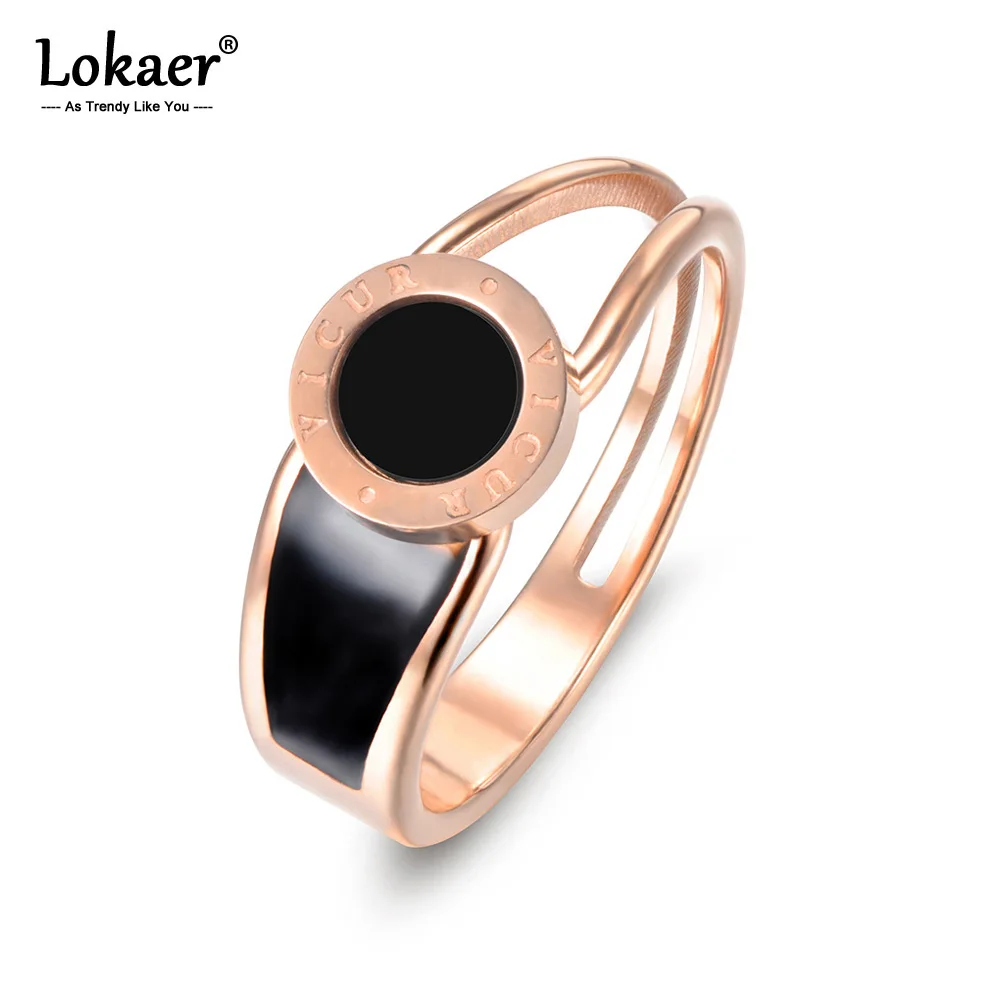 Классическое ювелирное изделие Lokaer из нержавеющей стали и акрила кольца с