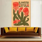 Картины на холсте Мексиканская стена El Maestro ВИНТАЖНЫЙ ПЛАКАТ и принты плакат для дома гостиной декоративная картина Куадрос