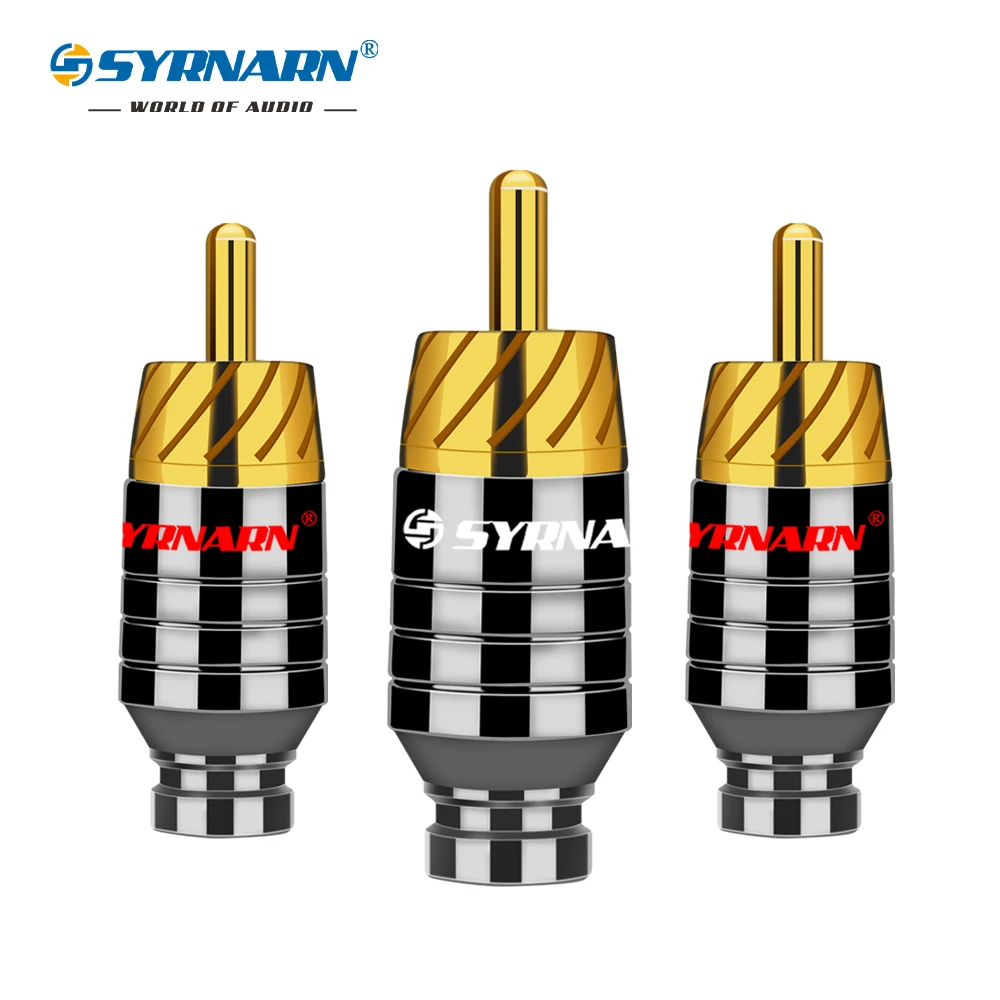 

2Pcs/1Pair Luxury Soldering RCA Plug Jack Connector Speaker Audio Output/Input Adapter Plug Gold plated Earphone connector jack