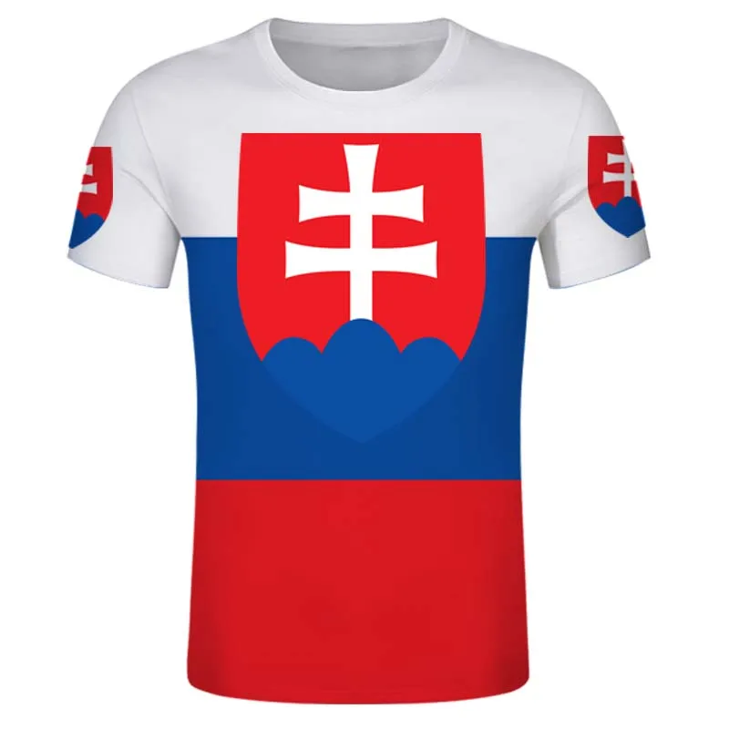 Словакия Бесплатная пользовательская мужсая Республика Флаг Футболка страны