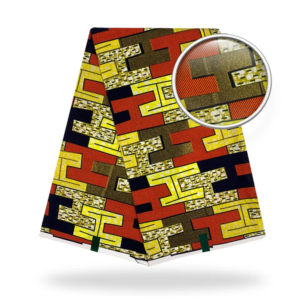 

Fashion 100% Cotton Top Quality African Golden Sands Wax Print Pagne Fabric 2021 New Ankara Nigeria Wax for Dress YG1214-3