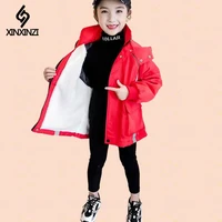 girls clothes mid length padded jacket for childrens outwear autumn and winter thicken hooded warm jacket for girls 4 13 years
