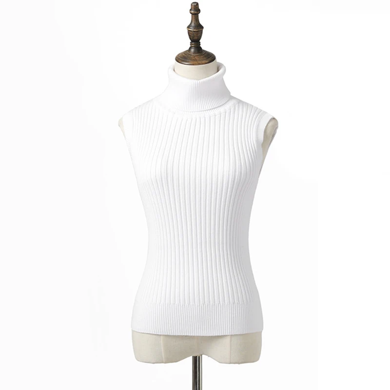 2021 Осень Зима Женский вязаный свитер с высоким воротом Повседневный мягкий