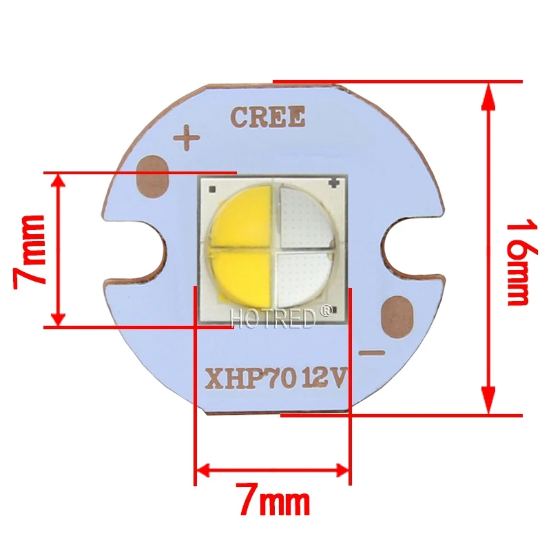 Сменный светодиодный диодный излучатель XHP70.2 XHP50.2 20 Вт 7070 дюйма 3V6V12V белый синий