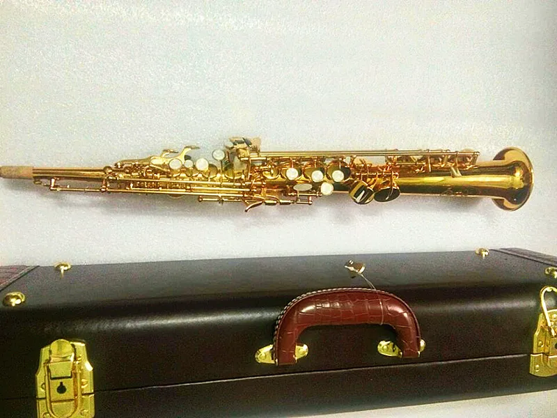 Высококачественный сопрано Sax Pitch B золотой лак саксофон музыкальный рупор