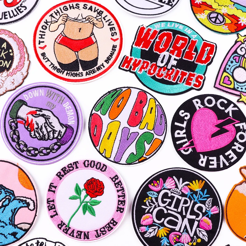 Патчи с вышивкой надписями термоклейкие нашивки для одежды Мультяшные сделай