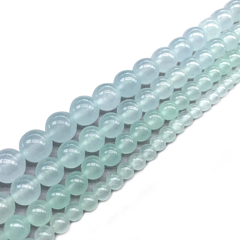 Трендовый натуральный камень голубой халцедон круглые Агаты бусины 6 8 10 12 мм DIY