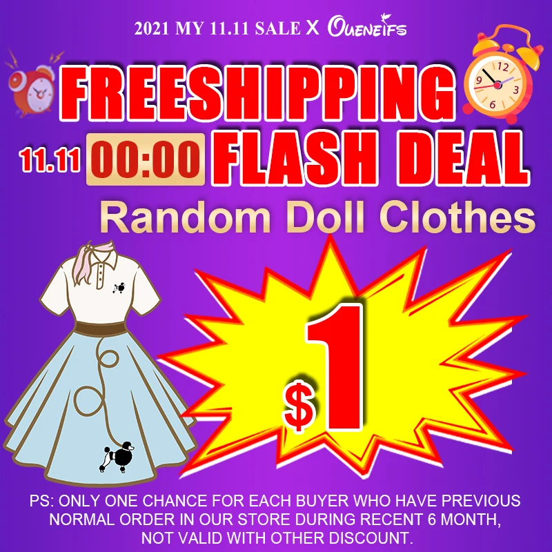 

Случайный выбор цвета, для куклы одежда: 2021 тренд с фокусирующей оптикой для US $1 Бесплатная доставка членство флэш Дело On11.11th для 11.12th 0,00-8,00-12,...