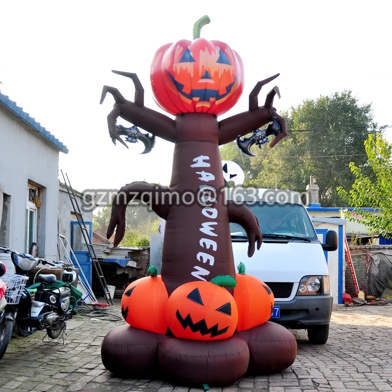 

Haunted Archway Inflatable Dead Tree With Owl Ghost And Pumpkins Inflatable Halloween Yard Decoration Led Lighted