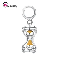 hourglass charms pendant sterling 925 silver jewelry accessories time funnel shaped charm decor crystal pendent jewelry gw