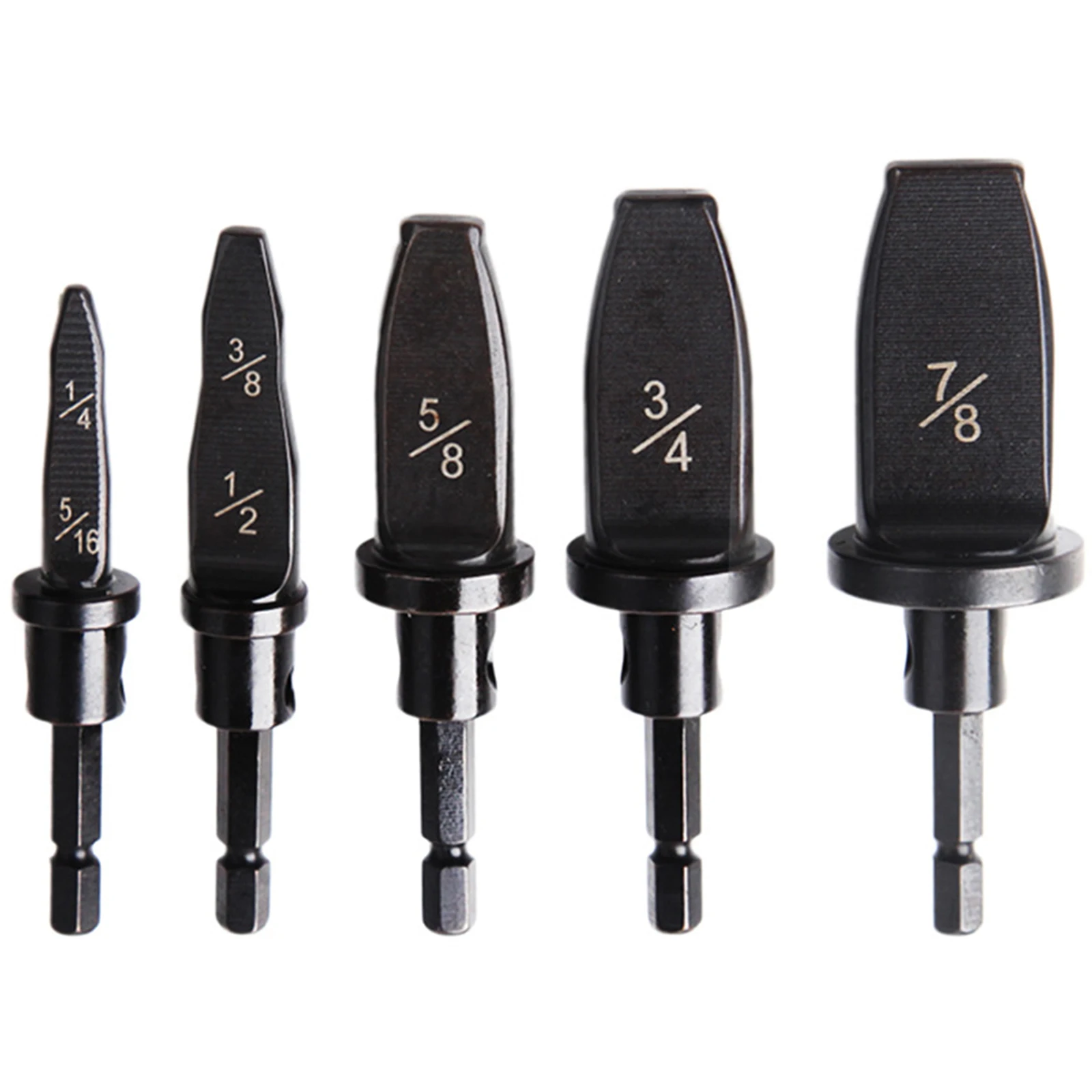 

Tube Expanders Drill Bit Set Black Round Handle Air Conditioner For Woodworking 7/8 3/4 5/8 1/2 3/8 1/4 Inch 5PCS Hand Tools