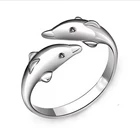 Кольца в виде дельфина, животного, парные ювелирные изделия, регулируемое кольцо на палец с изменяемым размером для мужчин, женщин, мужчин, женщин, мальчиков, подарок на день Святого Валентина