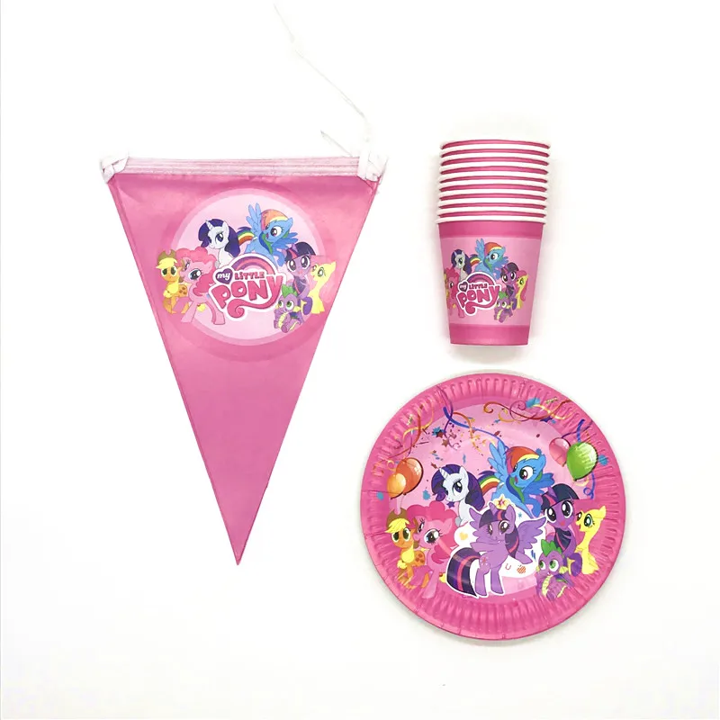 Новая распродажа одноразовые украшения для детского дня рождения в виде пони |