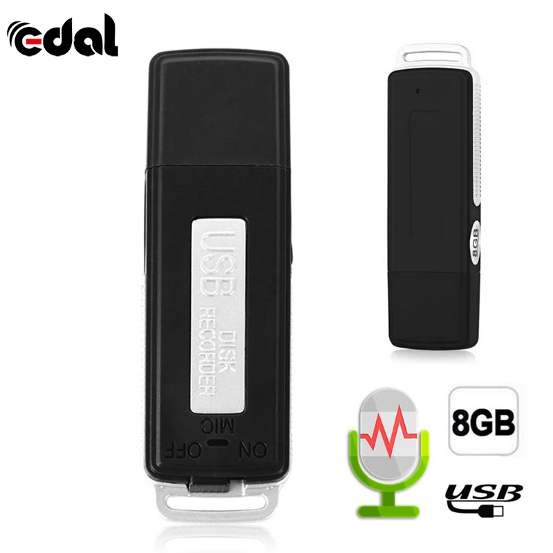 EDAL 2 в 1 Мини 8 Гб USB ручка флеш-накопитель цифровой Аудио Диктофон 70 часов