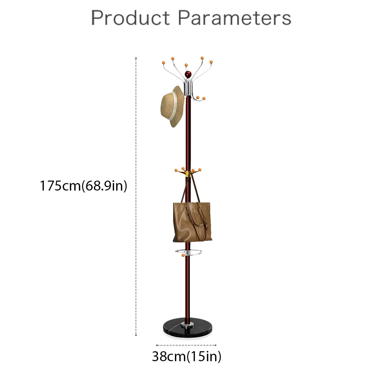 

Multi-hook Rotating Hanger Coat Hat Bag Clothes Rack Umbrella Garment Holder Stand Metal Hanger Organiser Home Furniture