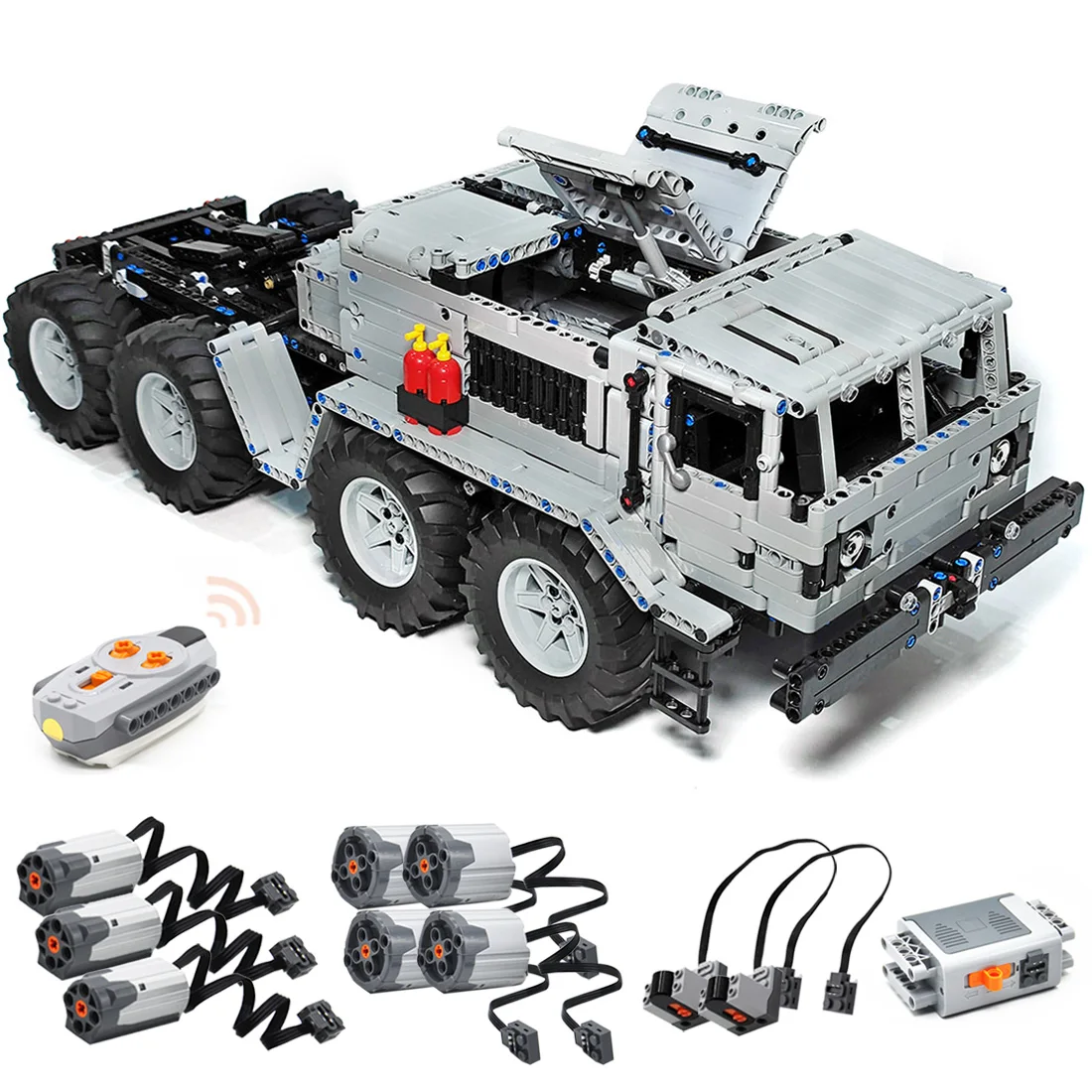 

3180 шт. динамическая версия MOC MAZ-537 8x8 военный грузовик мелкие частицы DIY строительные блоки с 7-мотором