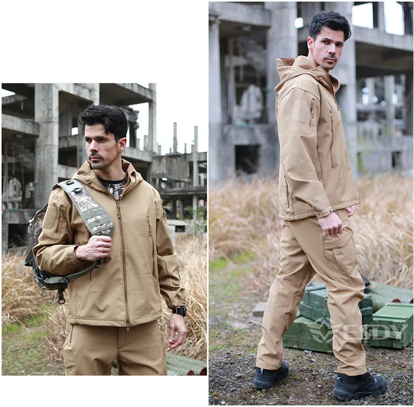 Тактическая куртка Lurker Shark Skin Soft Shell Мужская водонепроницаемая ветровка флисовое