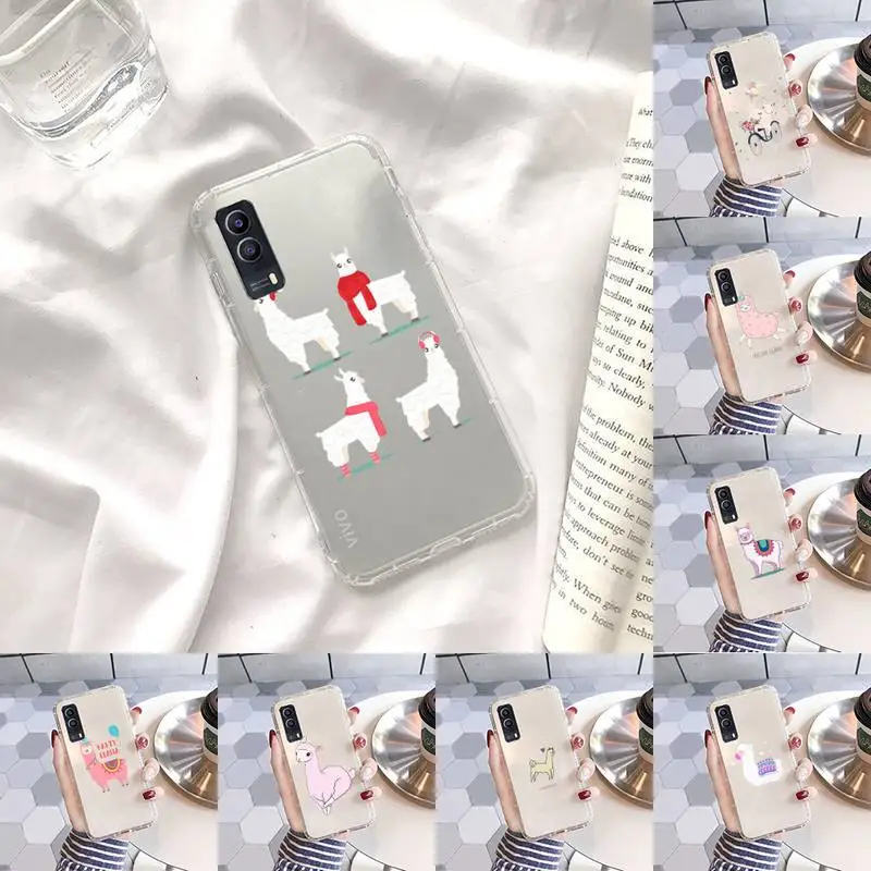 

cartoon Alpaca Phone Case Transparent For VIVO Y 97 93 85 81 75 73 71 70 69 67 66 55 53 50 52 51 30 20 19 11 S E Mobile bags